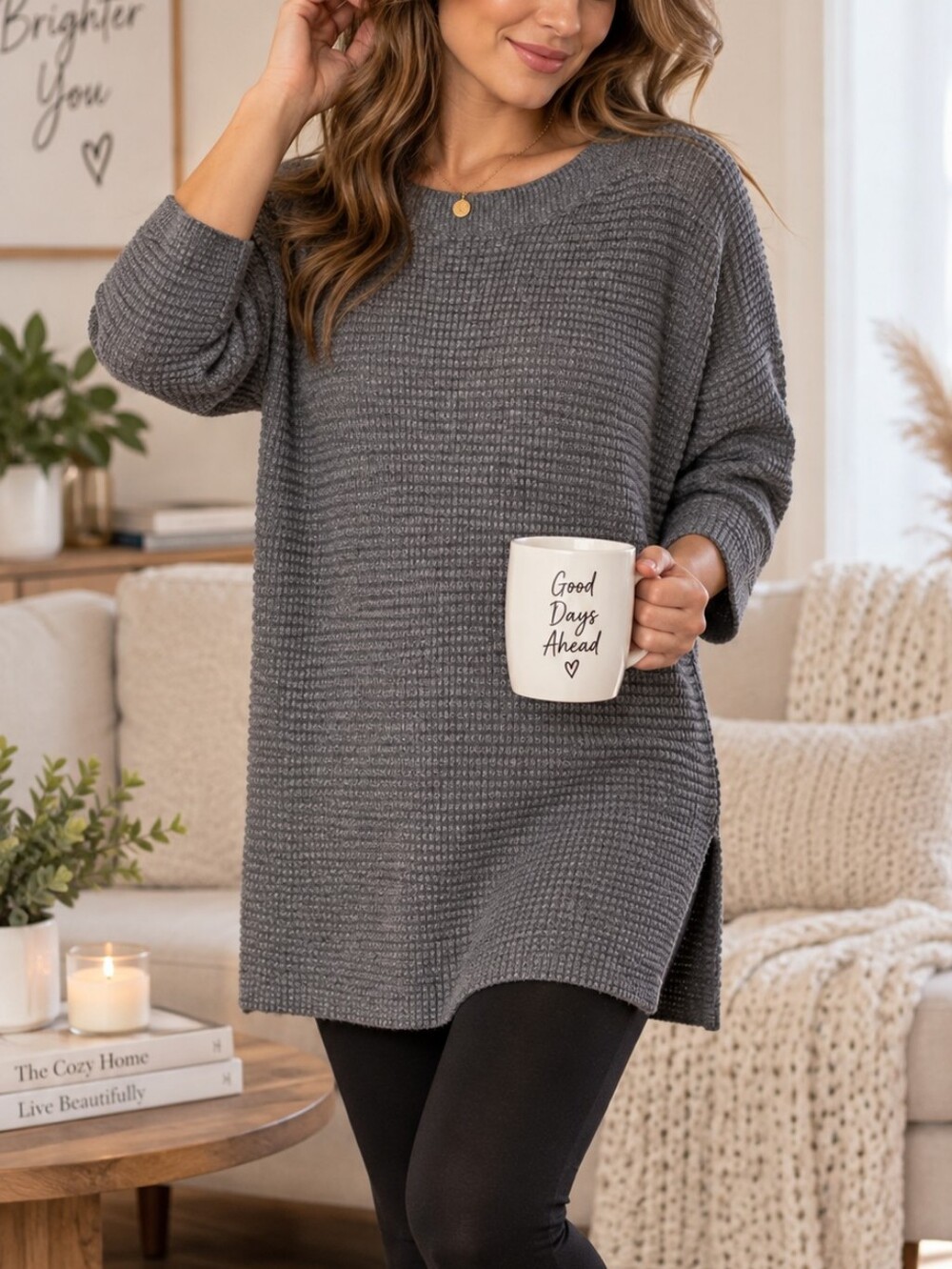Lord & Taylor Knit Sweater Dress Women’s S Crew Neck Cozy